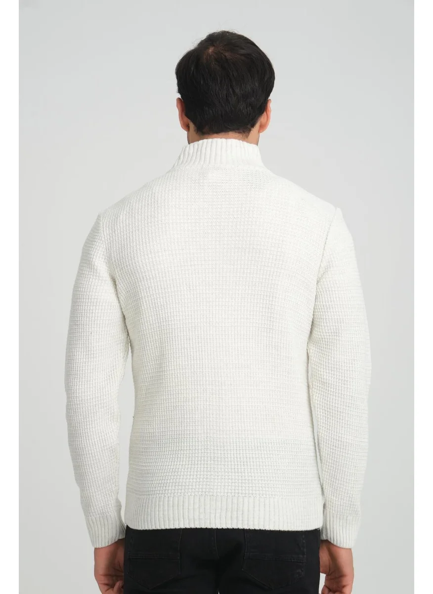 الكسندر جاردي Alexandergardı Turtleneck Zippered Knitwear Cardigan (E22-5714)