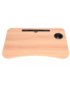 Happy Home Foldable Laptop Table with Cup Holder and iPad (Length: 60cm * Width: 40cm) -Beige  - Image 2
