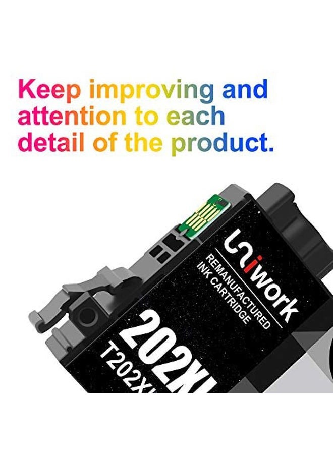 Uniwork Remanufactured 202XL Ink Cartridge Replacement for Epson 202 202XL T202XL T202 to use for Workforce WF-2860 Expression Home XP-5100 Printer (2 Black) - Image 3