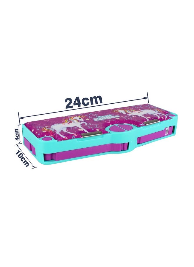SMILY KIDDOS Smily Kiddos Multi Functional Pop Out Pencil Box for Kids Stationery for Children - Unicorn Theme - Purple  - Image 3