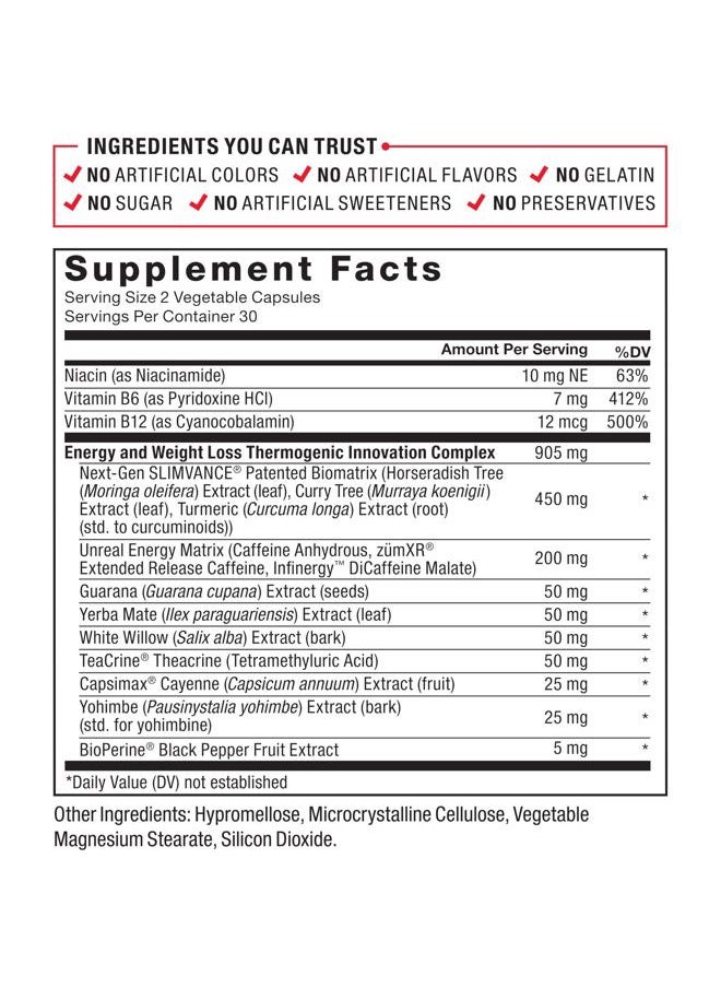 Force Factor FORCE FACTOR LeanFire with Next-Gen SLIMVANCE Advanced Thermogenic Fat Burner for Weight Loss with B Vitamins and Capsimax to Boost Metabolism, Increase Energy, and Enhance Focus, 60 Capsules  - Image 5