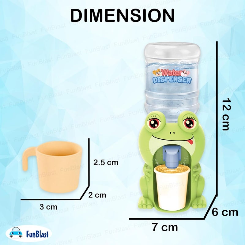 FunBlast موزع مياه حيواني للأطفال - لعبة موزع مياه كرتونية صغيرة لطيفة مع زجاجة وكوب، آلة شرب مياه داخلية/خارجية للأولاد والبنات (ضفدع) - Image 3