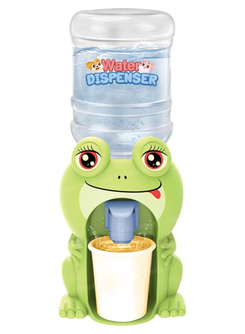 FunBlast موزع مياه حيواني للأطفال - لعبة موزع مياه كرتونية صغيرة لطيفة مع زجاجة وكوب، آلة شرب مياه داخلية/خارجية للأولاد والبنات (ضفدع) - Image 1