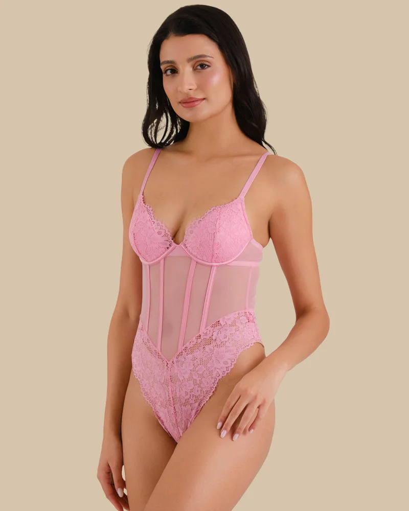 لا سينزا Lightly Lined Lace Bodysuit
