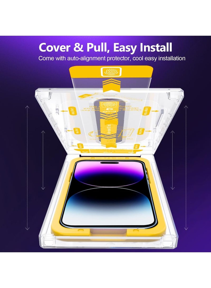 Hammer strong protection, easy to install and use, tempered glass, self-assembly, suitable for iPhone 14 Pro Max models, matte, anti-fingerprint - Image 4