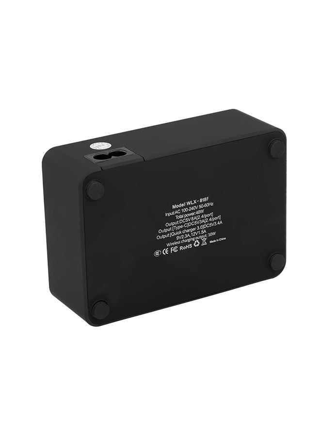 NIBEMINENT 6-USB Port LCD Screen Fast Charging And Transmission Hub Black - Image 2