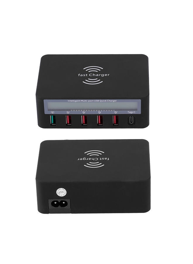 NIBEMINENT 6-USB Port LCD Screen Fast Charging And Transmission Hub Black - Image 3