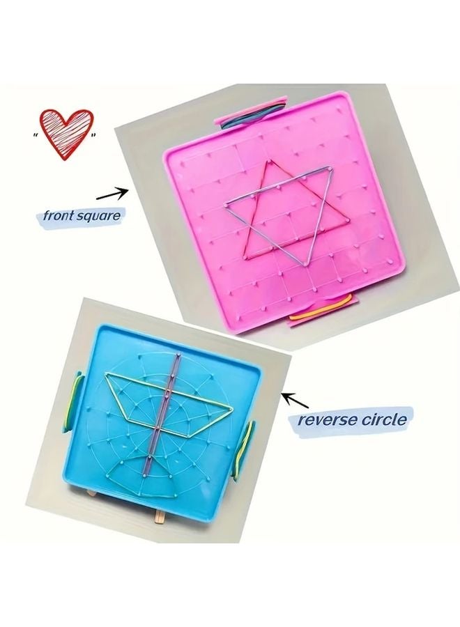 Green Double Sided Plastic Nail Board Learning Tool For Logic Focus Math Teaching Aid - Image 4