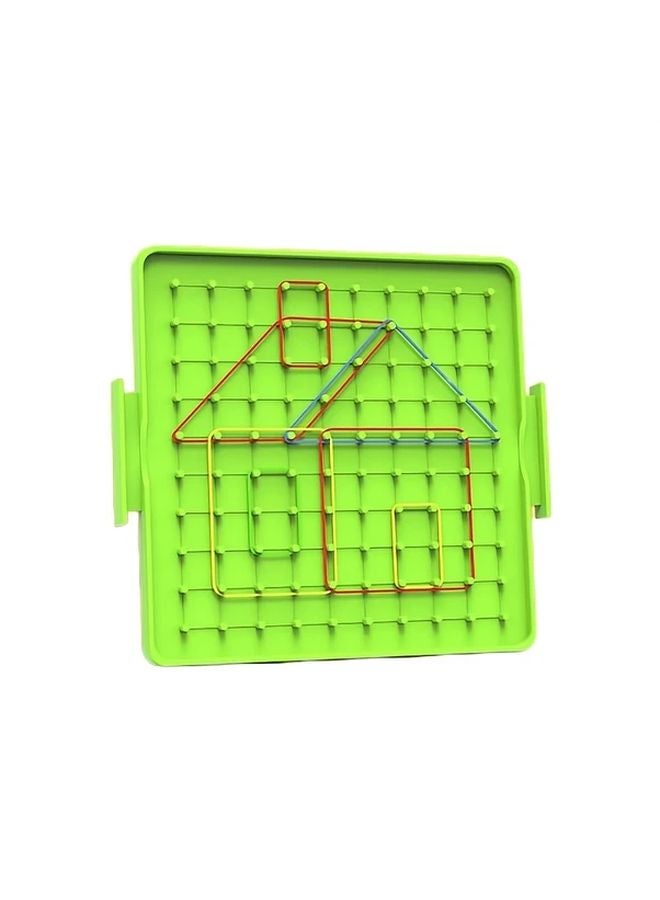 Green Double Sided Plastic Nail Board Learning Tool For Logic Focus Math Teaching Aid - Image 1