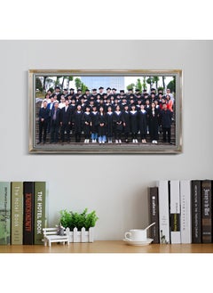 Graduation Photo Frame Size Group Photo Large Group Photo Slender Photo Frame Table For Memorial Mounting Frame Wall-Color:8*18inch [inner Diameter 20.5* 46cm ] Can Be Hung Horizontally - 3833 Titanium Gold Color, Free Wall-mounted Traceless Nails