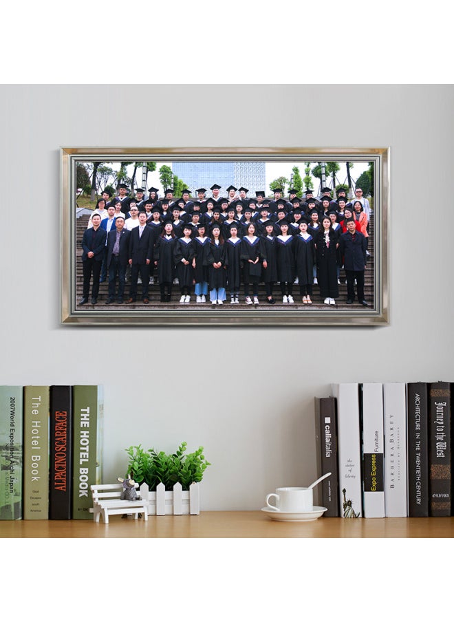 Generic - Graduation Photo Frame Size Group Photo Large Group Photo Slender Photo Frame Table For Memorial Mounting Frame Wall-Color:8*18inch [inner Diameter 20.5* 46cm ] Can Be Hung Horizontally - 3833 Titanium Gold Color, Free Wall-mounted Traceless Nails - Image 1