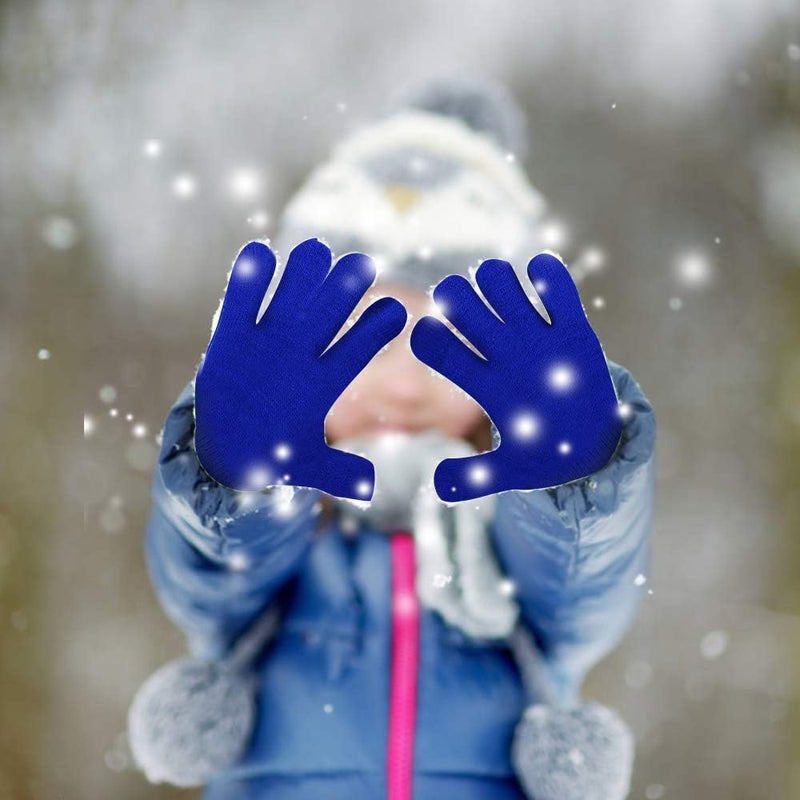 ONESING 3-24 Pairs Winter Knit Gloves for Kids - White Finger Gloves for Boys and Girls - Image 5