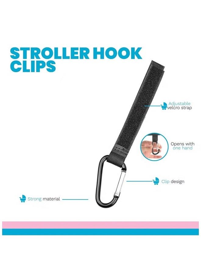 Jamal Baby Stroller Hooks For Bags - 4-Pack Of Stroller Clips For Diaper Bag, Adjustable Stroller Straps, Bag Hook, Universal Stroller Accessories - Image 3