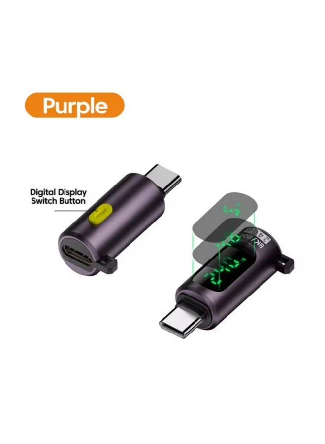 1PCS 240W Type C Adapter Digital Display USB C Male to Type C Female Converter 8K@60Hz 80Gbps Data Transfer For Iphone 15 16 - Image 2