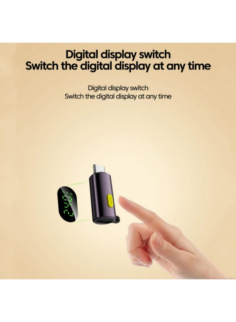 1PCS 240W Type C Adapter Digital Display USB C Male to Type C Female Converter 8K@60Hz 80Gbps Data Transfer For Iphone 15 16 - Image 3