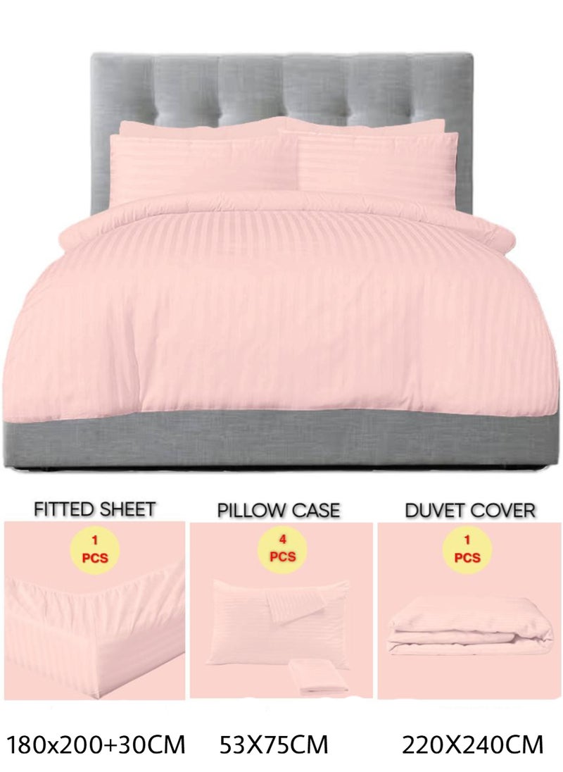 Blueberry 6 Pieces King Size Duvet Cover Set - Includes 1 Duvet Cover (220x240cm), 1 Fitted Sheet (180x200+30cm), 4 Pillow Cases - Image 2