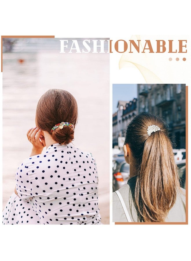 Yinder 9 Pcs Hair Ties Crystal Elastic Hair Scrunchies Stretchy Hair Accessories Bead Ponytail Holders Boho Hair Elastics Ties Handmade Hair Bands For Women And Girls Rubber Bands (Cute Style) - Image 3