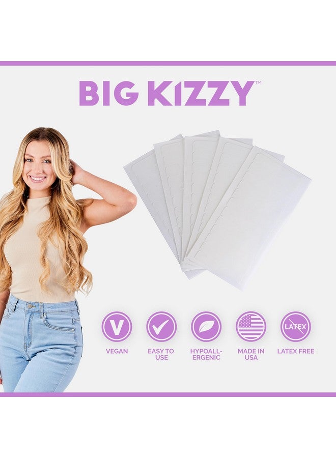 بيج كيزي شريط لاصق بديل فائق الجودة أحادي الجانب من Big Kizzy لوصلات الشعر - يدوم من 6 إلى 8 أسابيع أو أكثر - ثبات قوي وخالٍ من البقايا - شريط لاصق أحادي الجانب لوصلات الشعر - 48 قرصًا - Image 3