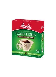 Melitta Melitta #4 Cone Coffee Filters, Unbleached Natural Brown, 100 Count (Pack of 6) 600 Total Filters Count - Packaging May Vary  - Image 4