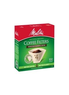 Melitta Melitta #4 Cone Coffee Filters, Unbleached Natural Brown, 100 Count (Pack of 6) 600 Total Filters Count - Packaging May Vary  - Image 3