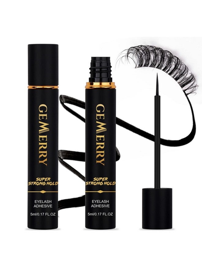 GEMERRY غراء رموش زائف قوي جداً لاصق أسود غير مهيج مقاوم للماء لاصق رموش شريطي مناسب لأي رموش DIY لاصق رموش شريطي 5 مل 0.17 أونصة - Image 1