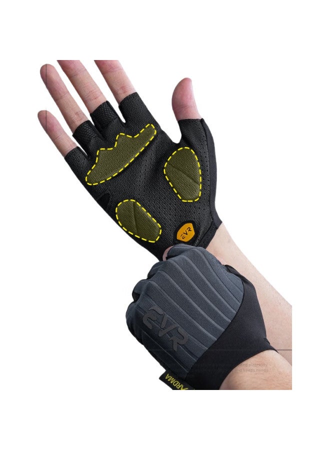 EVR Cycling Gloves Half Finger Summer Short Finger Double Shock Absorption White Xl - Image 3