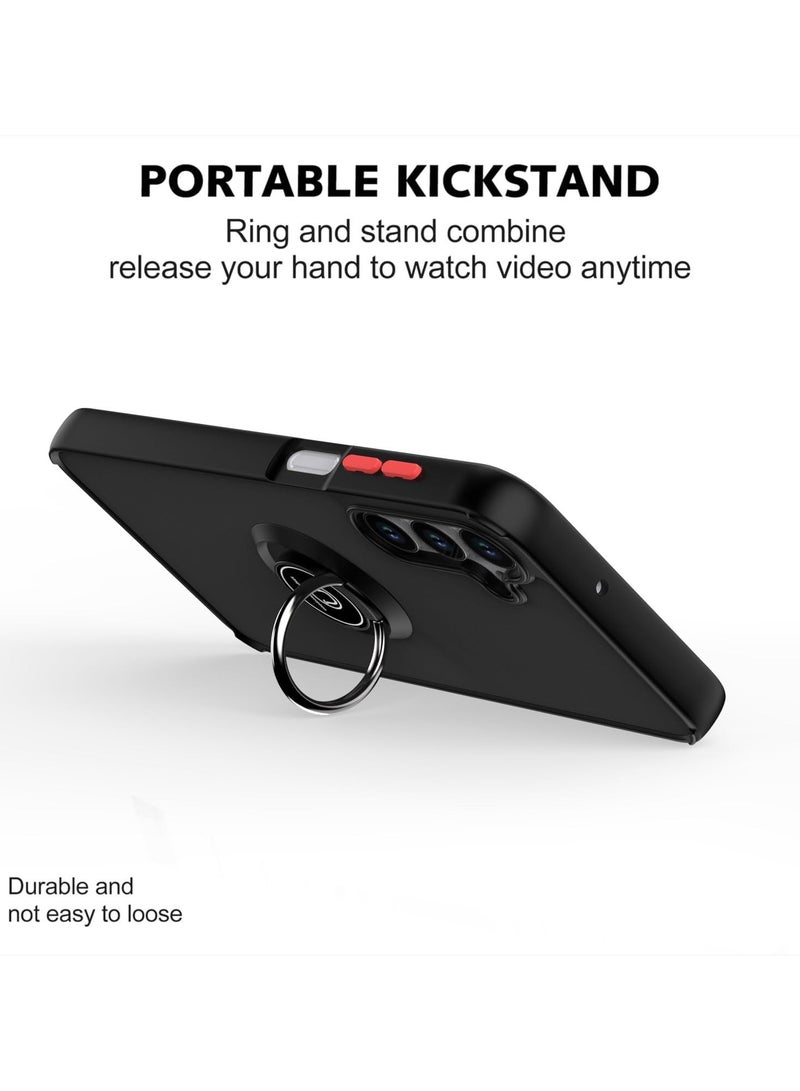 غطاء بمسند حلقي معدني دوار لهاتف Samsung Galaxy A16 5G مضاد لبصمات الأصابع ومقاوم للخدش بلمسة نهائية مطفأة اللمعة وممتص للصدمات من مادة TPU غطاء مغناطيسي للسيارة لهاتف Samsung Galaxy A16 5G - Image 5