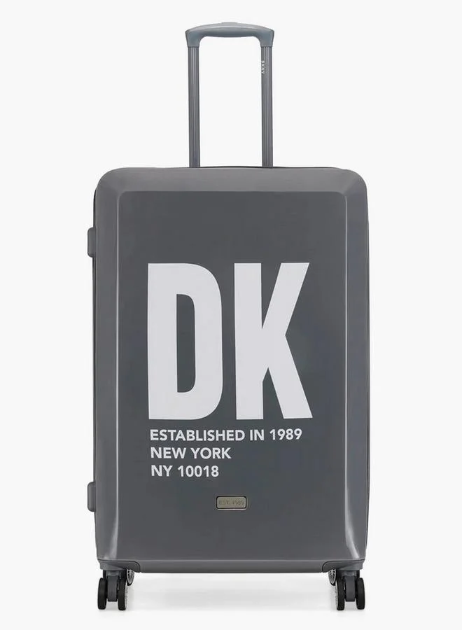 DKNY Logo Print Hardcase Trolley Bag with Retractable Handle - 28 Inches Check-in Bag