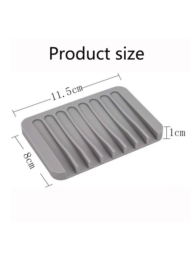 2 Pieces Self Draining Soap Dish, Premium Silicone Soap Dish and Preserver for Shower, Bathroom, Kitchen, Bathtub, Razor, Sponge, Excellent Drainage to Extend Soap Life, Easy to Clean  - Image 2