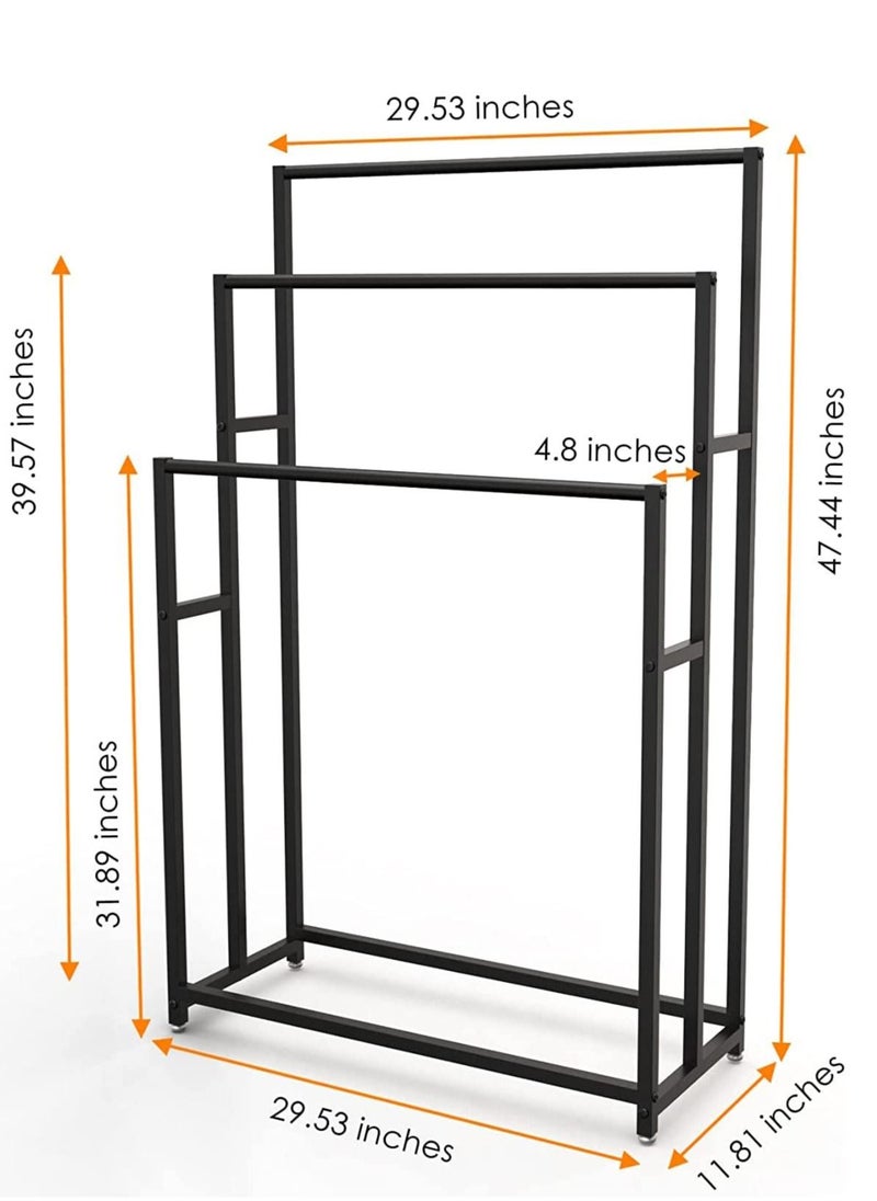 Royal Polar ROYALPOLAR 3 Tiers Free Standing Towel Rack Floor Bath Towel Holder Stand Bathroom Accessories Organizer for Bath Storage  Hand Towels Wash clothes  - Image 2