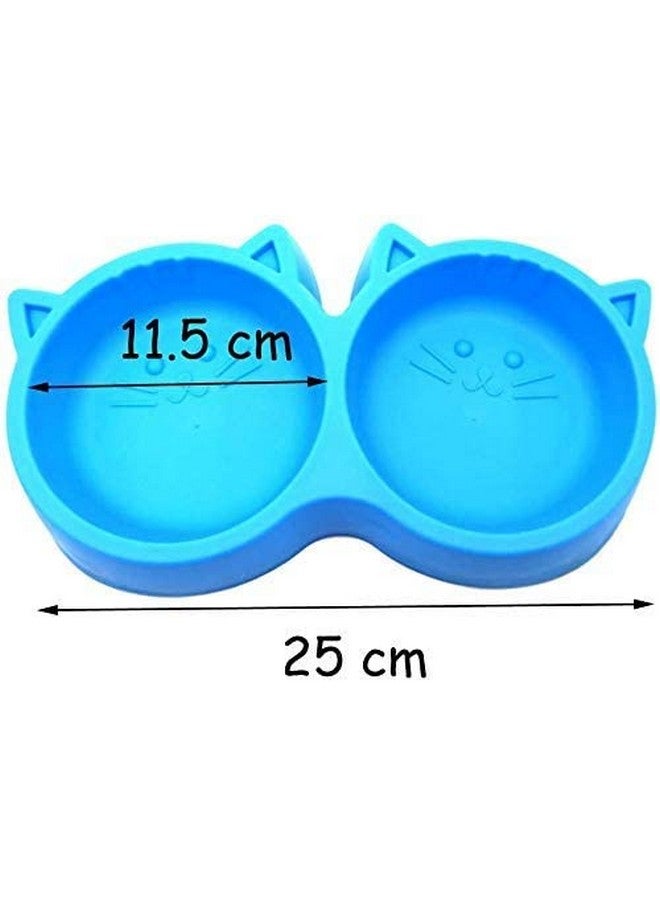 وعاء مزدوج بلاستيكي 2 في 1 لتغذية الحيوانات الأليفة - وعاء مضاد للانزلاق وغير سام، وعاء طعام وماء للكلاب والقطط - عبوة من قطعة واحدة - Image 4