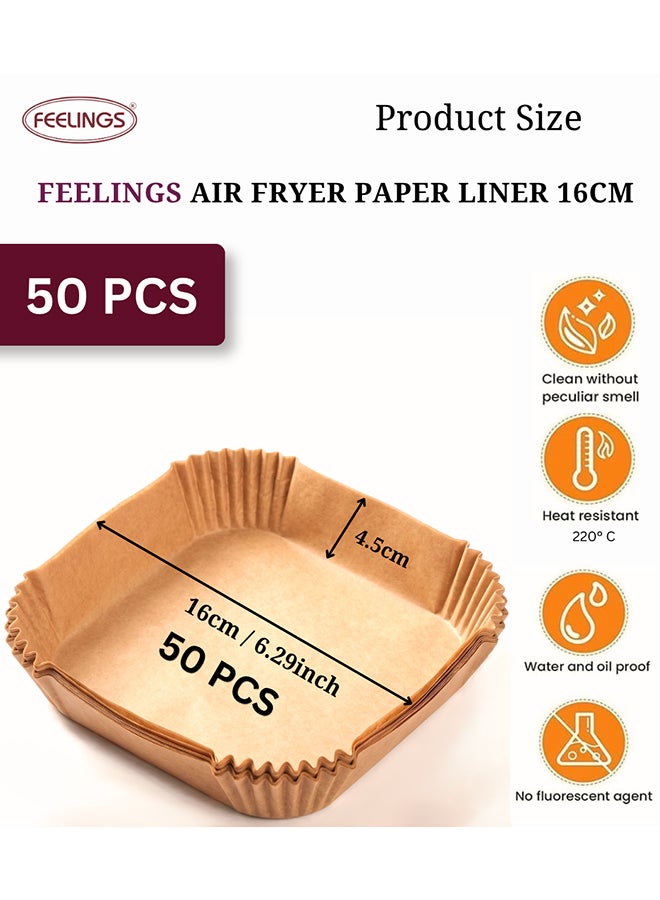 Feelings AIR FRYER PAPER LINER 16CM, 50PCS |SQUARE - Image 3