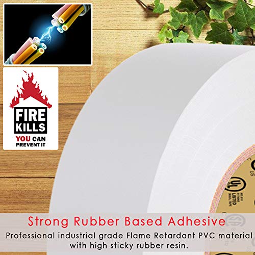 LYLTECH White Electrical Tape, 66 feet x 3/4 inch x 7 mils-600V,Pass UL/CSA Certification. Waterproof,Flame Retardant,Strong Adhesive, 14℉ to 176℉(White) - Image 4