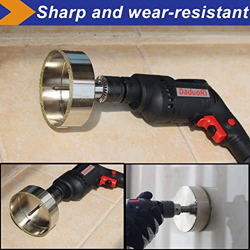 DaduoRi 4 1/4 Inch (110mm) Diamond Hole Saw with Pilot Bit, 4.25" (4 3/8") Hole Saw with Center Drill Bit for Marble, Granite, Porcelain Tiles, Glass, 1 1/2" Depth of Cut for Thick Countertops - Image 5