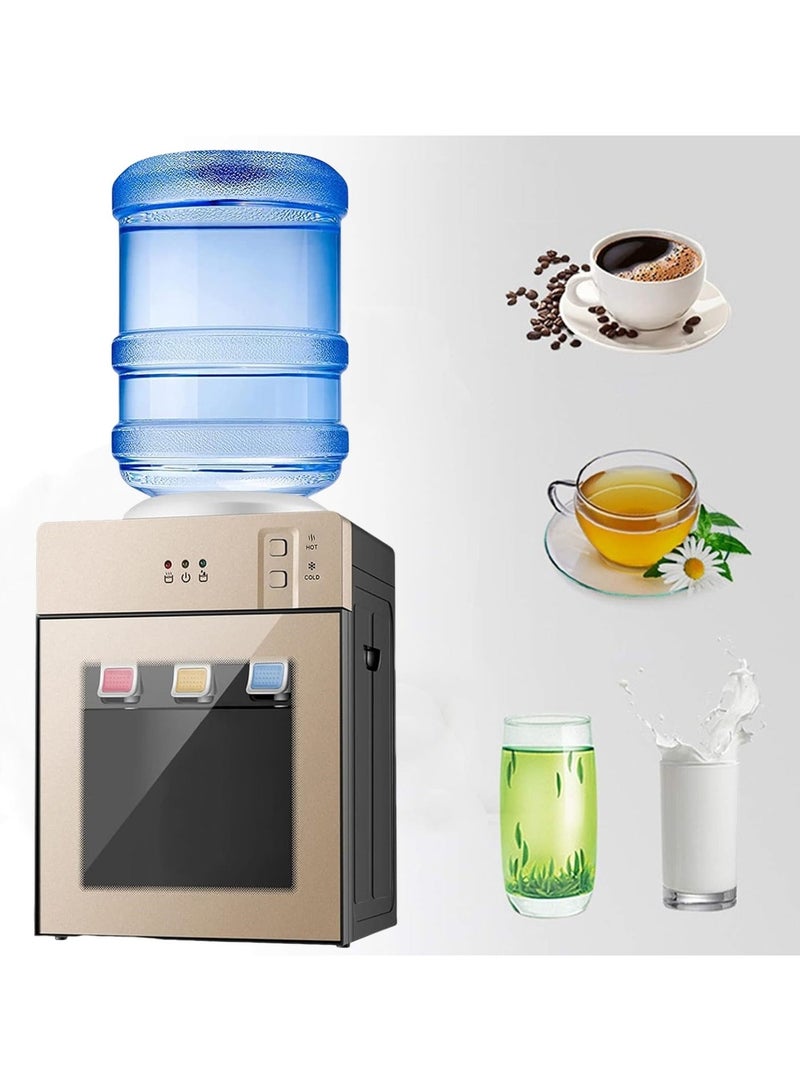 Beauenty Countertop Water Dispenser， Holds 3 Or 5 Gallon Jug, Top Loading Water Cooler,3 Temperature Settings Water Cold Hot Water Dispenser, Suitable For Home,Office,Dorm Bedside Use（Golden） - Image 3
