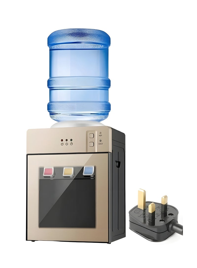بيوينتي موزع مياه فوق الطاولة   يحمل جالون ماء ٣ أو ٥ جالون   موزع مياه بتعبئة علوية   مبرد مياه بثلاث درجات حرارة   موزع مياه بارد وساخن   مناسب للاستخدام في المنزل أو المكتب أو جانب السرير في السكن   ذهبي - Image 1