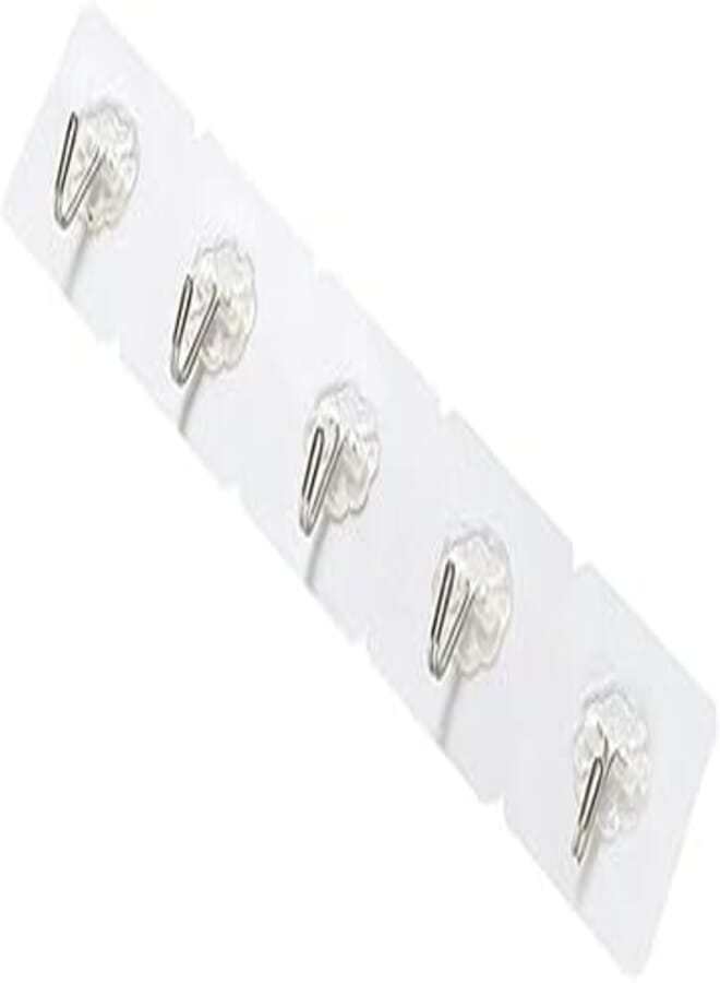 OR Wall Hooks 5 Hooks Self-adhesive Non-Trace Reusable Hook Waterproof Oilproof Transparent Sticky Glue Kitchen Livingroom Bedroom Wall Duty Wall Hook