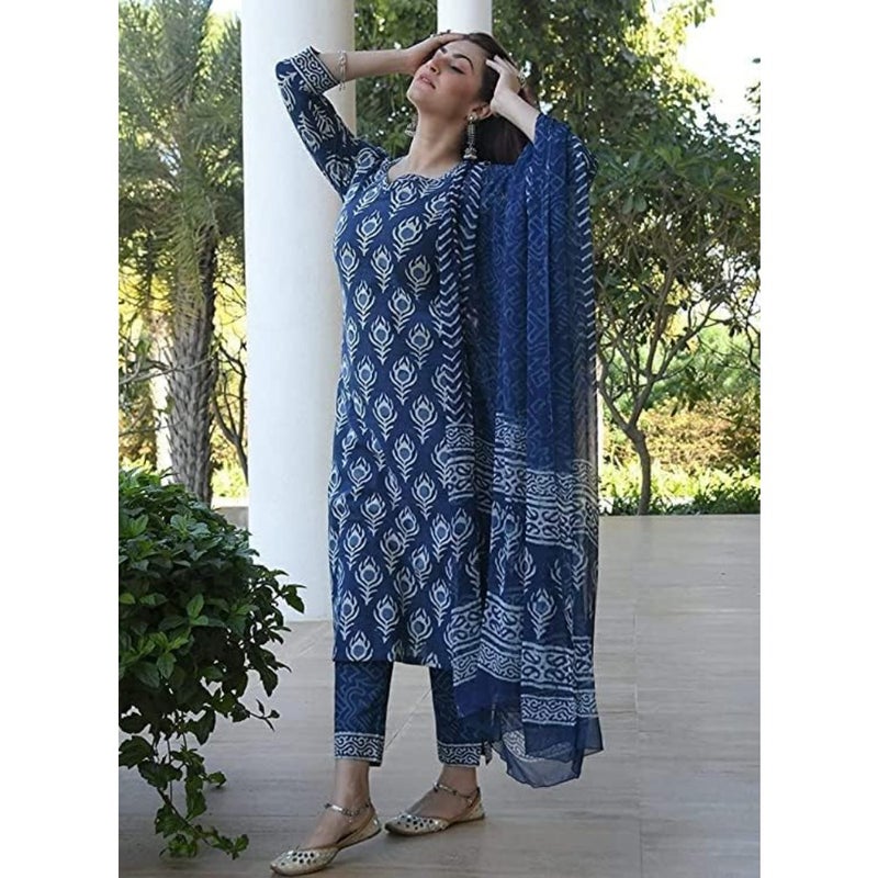 Women Bulgeriya-GO Kurta with Pant Dupatta pack of 1 - Image 4