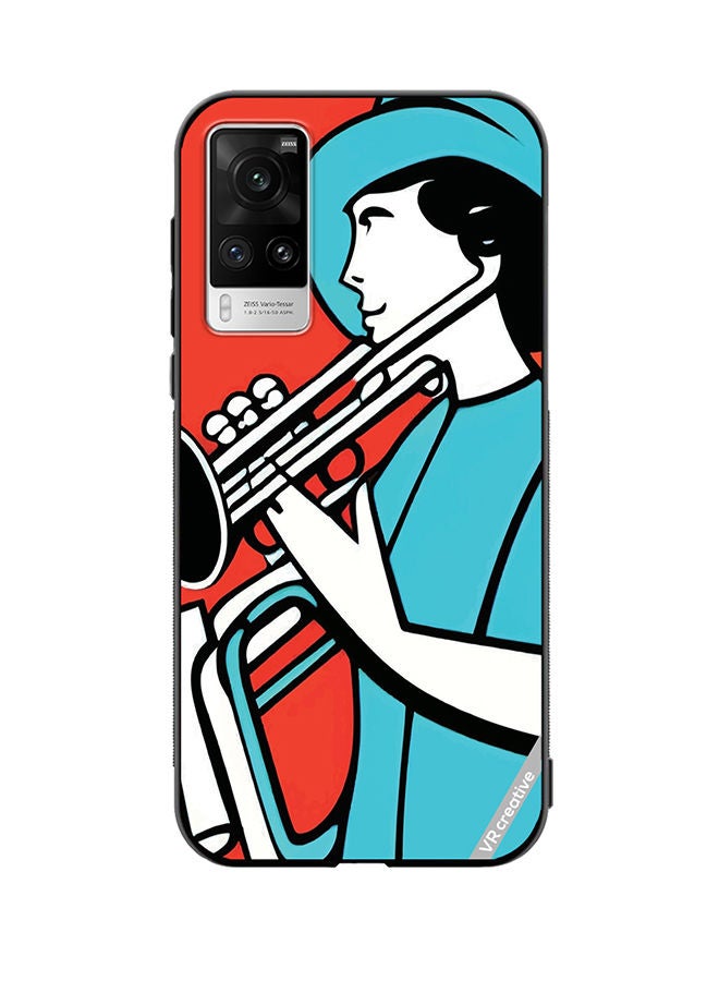 VR CREATIVE Protective Case Cover For Vivo X60 Pro Jazz Trumpeter Recital Design Multicolour - Image 1