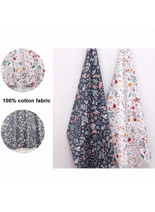 Hanjunzhao Checked Striped Floral Quilting Fabric, Dark Blue Gray Fat Quarters Fabric Bundles,18 x 22 inches - Image 3