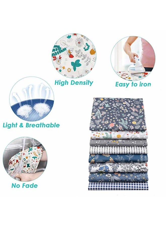 Hanjunzhao Checked Striped Floral Quilting Fabric, Dark Blue Gray Fat Quarters Fabric Bundles,18 x 22 inches - Image 5