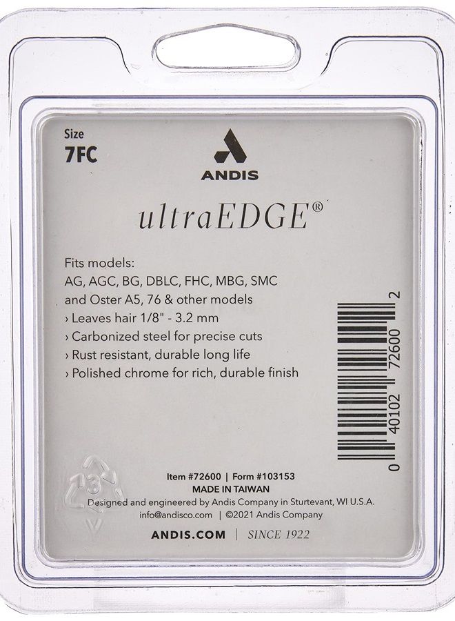 Andis 64121 Carbon-Infused Steel UltraEdge Dog Clipper Blade, Size-7FC, 1/8-Inch Cut Length