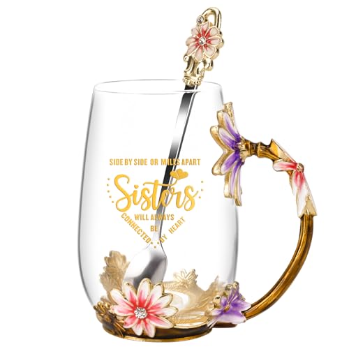 OEAGO Sisters Gifts from Sister for Women Elegant Tea Cup Unique Christmas Birthday Gifts for Sister LittleBigin Law - Image 1