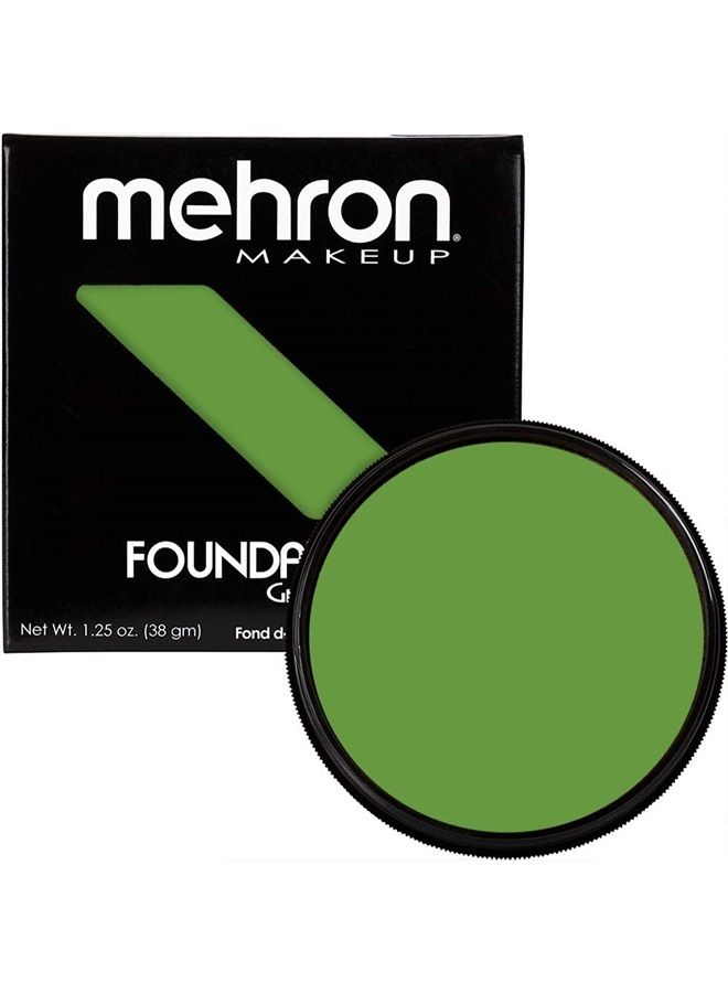 mehron Makeup Foundation Greasepaint | Stage, Face Paint, Body Paint, Halloween Makeup 1.25 oz (38 g) (GREEN)