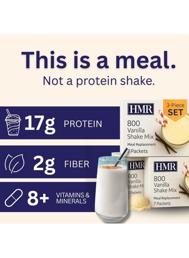 HMR 800 Vanilla Shake Meal Replacement Triple Pack, 16g Protein, 170 Cal, 3 Boxes of 18 Single-Serve Powder Packets - Image 4
