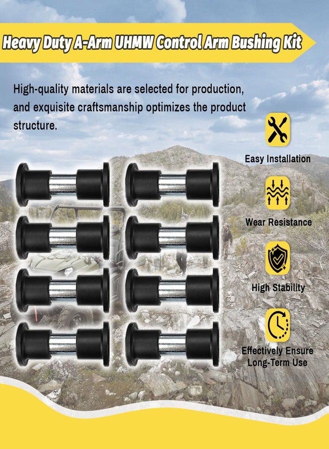Qagea Heavy Duty A-Arm UHMW Control Arm Bushing Kit Replacement for 2005-2008 Polaris Ranger 500, 2005-2008 Polaris Ranger 700 Replace AAB-P-RAN-K1-003 CT-01 - Image 4