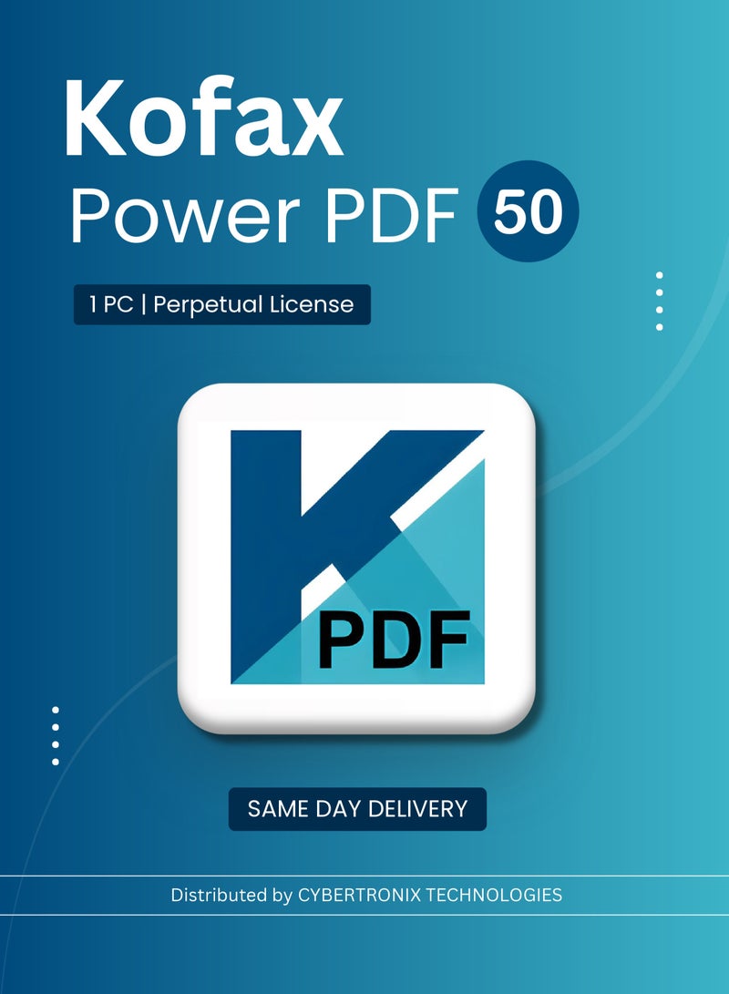 Kofax Power PDF 50 | 1 PC Perpetual License | Digital License | SAME DAY DELIVERY