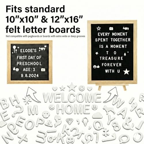 C CRYSTAL LEMON White Precut Letter Board Letters, 394 Pieces, 0.75 Inch Plastic Letters Numbers and Symbols, Fits Standard Felt Letter Boards, Not for Pegboards - Image 2