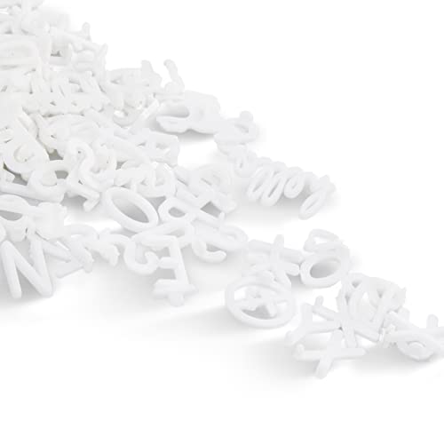 C CRYSTAL LEMON White Precut Letter Board Letters, 394 Pieces, 0.75 Inch Plastic Letters Numbers and Symbols, Fits Standard Felt Letter Boards, Not for Pegboards - Image 1