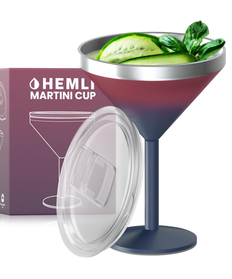 Hemli Martini Glass, Stainless Steel Insulated Martini Tumbler, Cocktail Cup - Image 1
